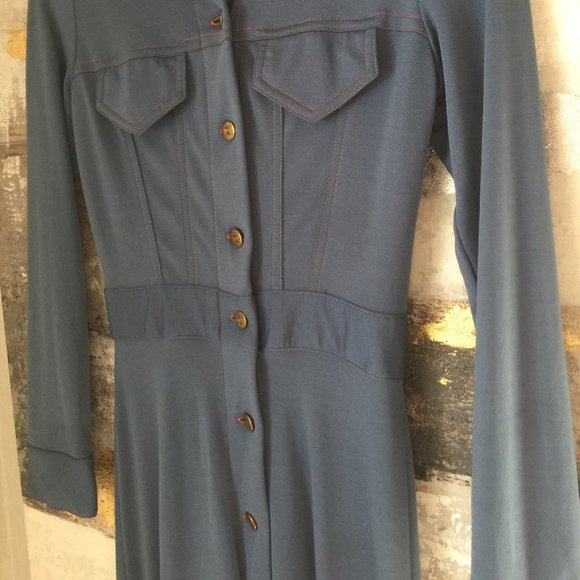 Vintage 70's Joy Stevens Full Button Maxi dress *Daisy Jones Costume* - Picture 5 of 16